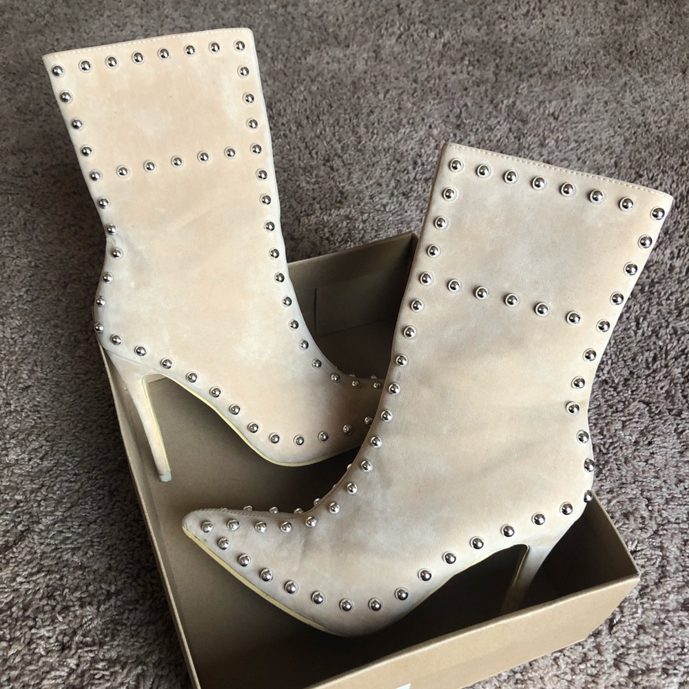 Public desire studded heel boots
